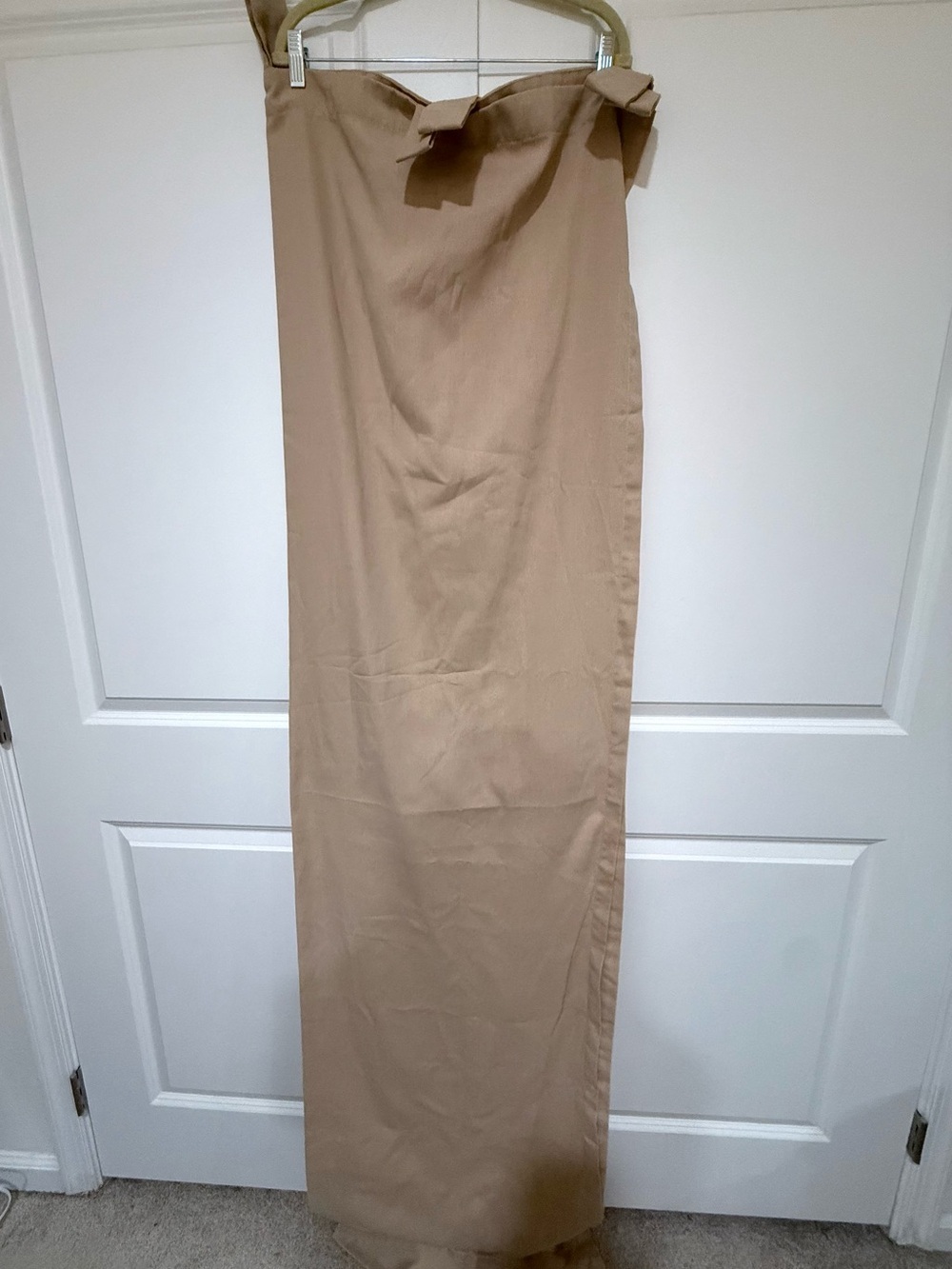 Beige Tab Curtain Panel - Solid Neutral Drapery Set of 2 - 82x40”